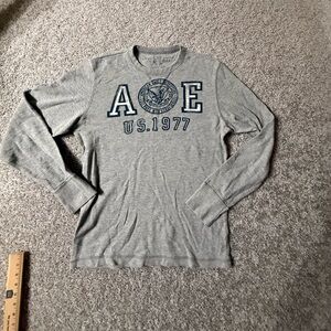 Vintage 90s American Eagle Gray Long Sleeve Shirt Size M